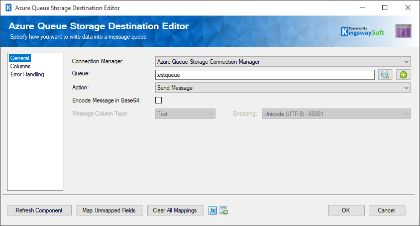 Azure Queue Storage Destination